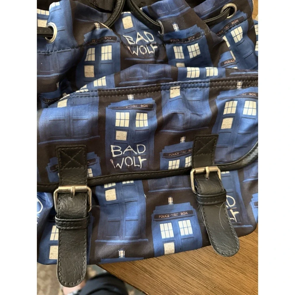 Doctor Who TARDIS Bad Wolf Backpack BBC Licensed 2015 Blue Black